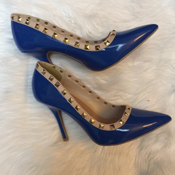 blue designer heels
